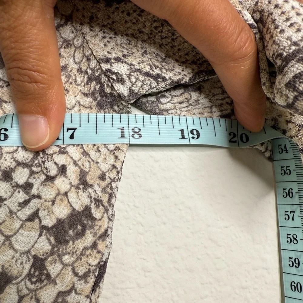 Reformation Monica Wrap Mini Dress Python Snake Print Size Medium PTP-18” - Picture 14 of 16